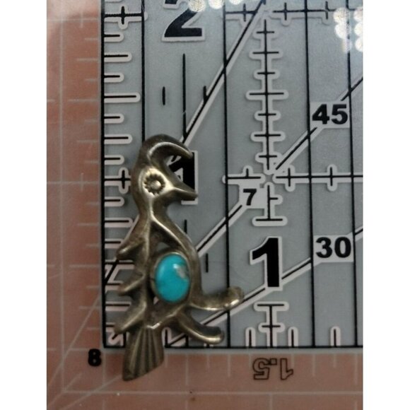 Felix Joe Sterling Silver Kokopelli Brooch Turquoise Stone Native American Pin - Picture 6 of 10